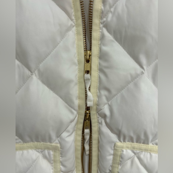 J. Crew Quilted Vest Zip Up White Snap Pockets Lightweight Women’s Size XXS - Picture 7 of 9